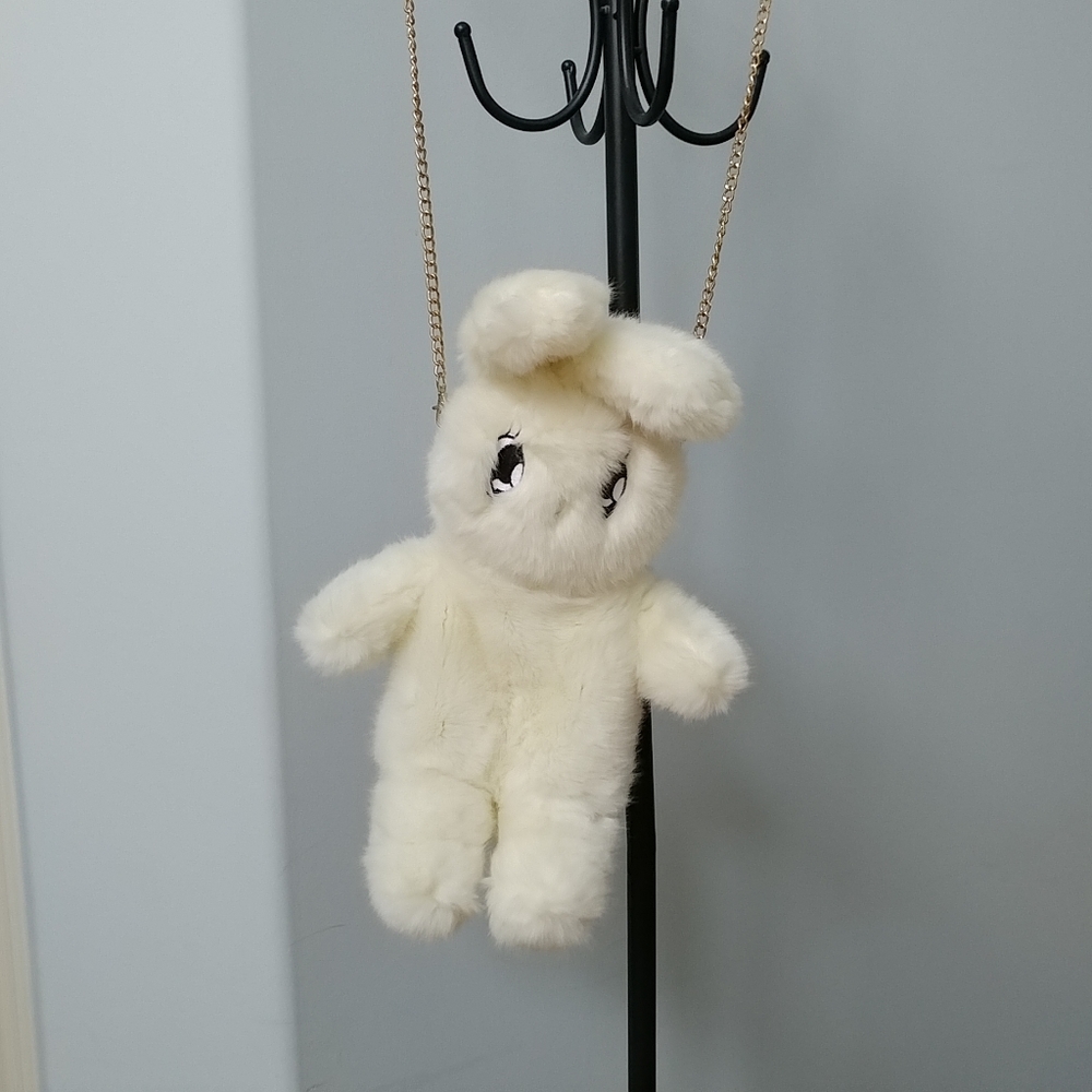 Esther Bunny x WC fluffy white bunny crossbody bag